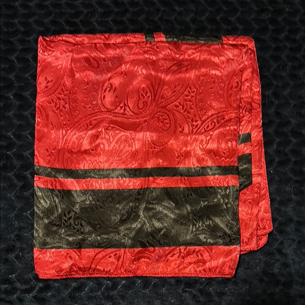 Elegant Black and Pink Silky Square Scarf